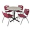Cain Cain Round Table & Chair Set, Wood, Metal, Plastic Top, Maple TB36RNDPL47BY - alternate 1
